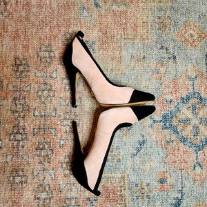 Rare! EUC Victoria Secret VS Collection Pink & Black Suede Heels